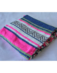 Bright pink Mexican striped blanket