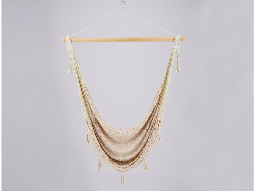 Woven off-white Mexican chair hammock