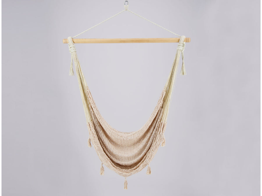 Woven off-white Mexican chair hammock