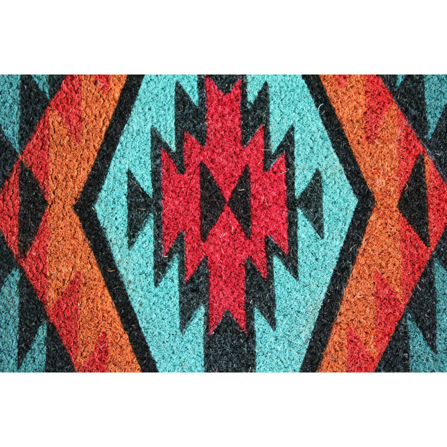 Diamond style coir fibre door mat