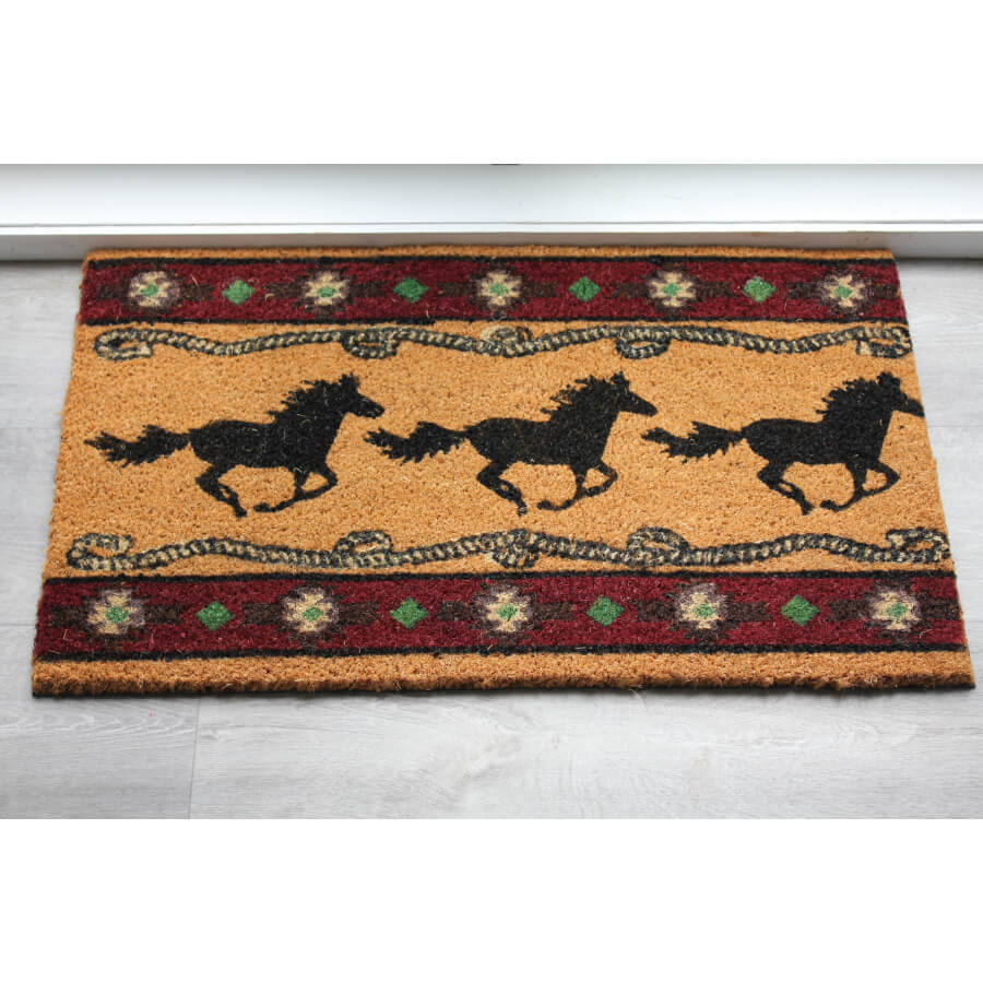 Fibre door mat, horse style