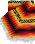 Striped bright Mexican falsa blanket