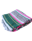Pink and Green Mexican Falsa Yoga Blanket