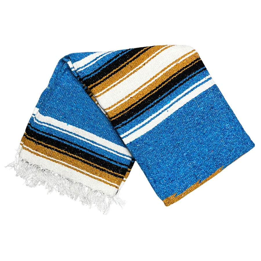Sunset blue Saltillo Mexican blanket