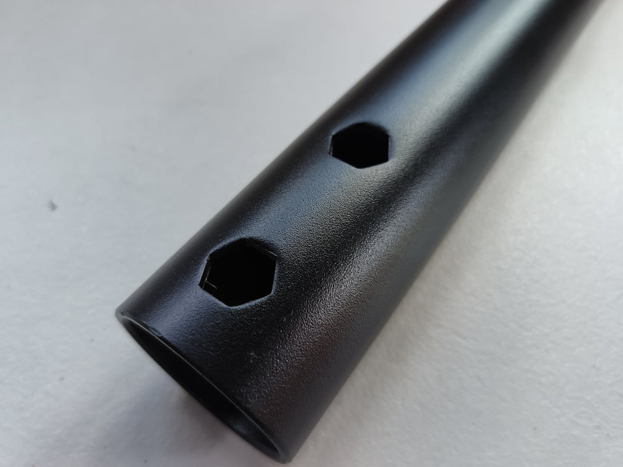 metal stand close up of connection points