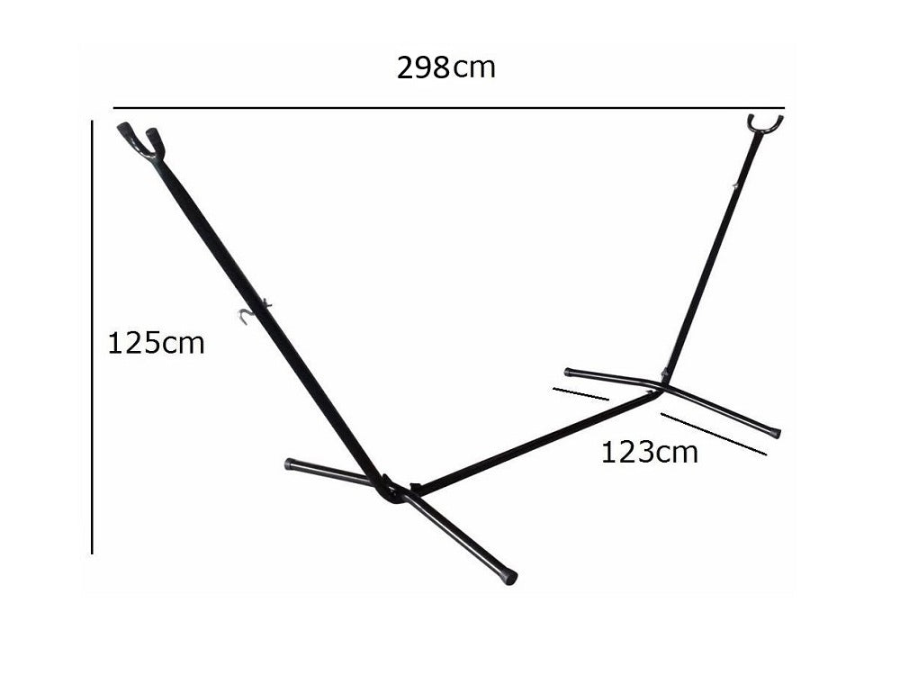 Black metal hammock stand dimensions