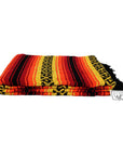 Red, orange and yellow Mexican falsa blanket
