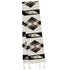 A wool table runner with a Southwestern Mexican design, featuring geometric patterns in black, white, and other colors.