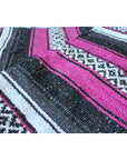 Mexican Falsa Blanket - Pink, Grey & Black