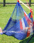 Red, white and blue chair hammock