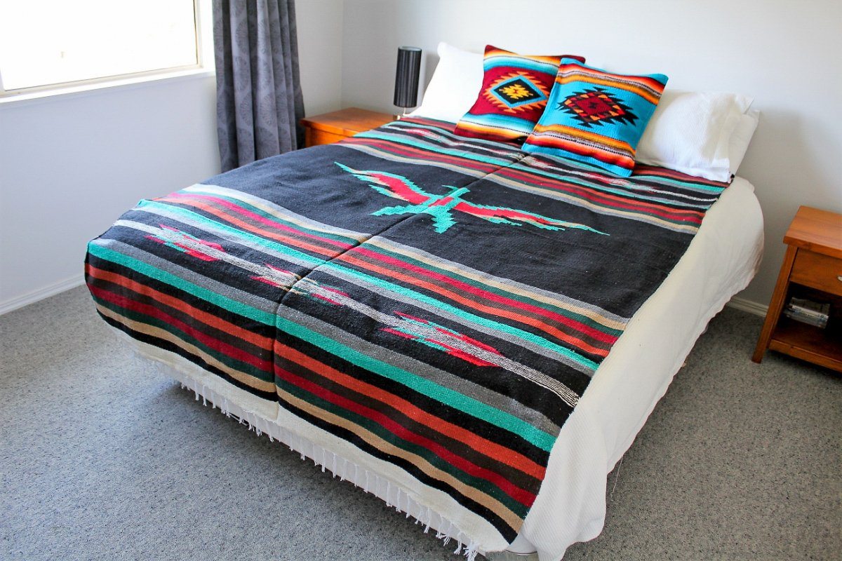 Thunderbird Mexican Style Blanket Black Free NZ Delivery