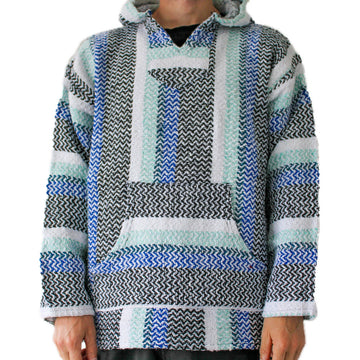 Mexican Baja Hoodie - Blue, Green, Black, White