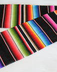 Black Mexican Blanket - Sarape Style - Authentic Mexican Made