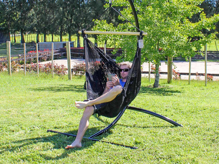 Black Chair Hammock - Woven Polyester - Weather Resistant