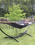 Black hammock and black metal stand