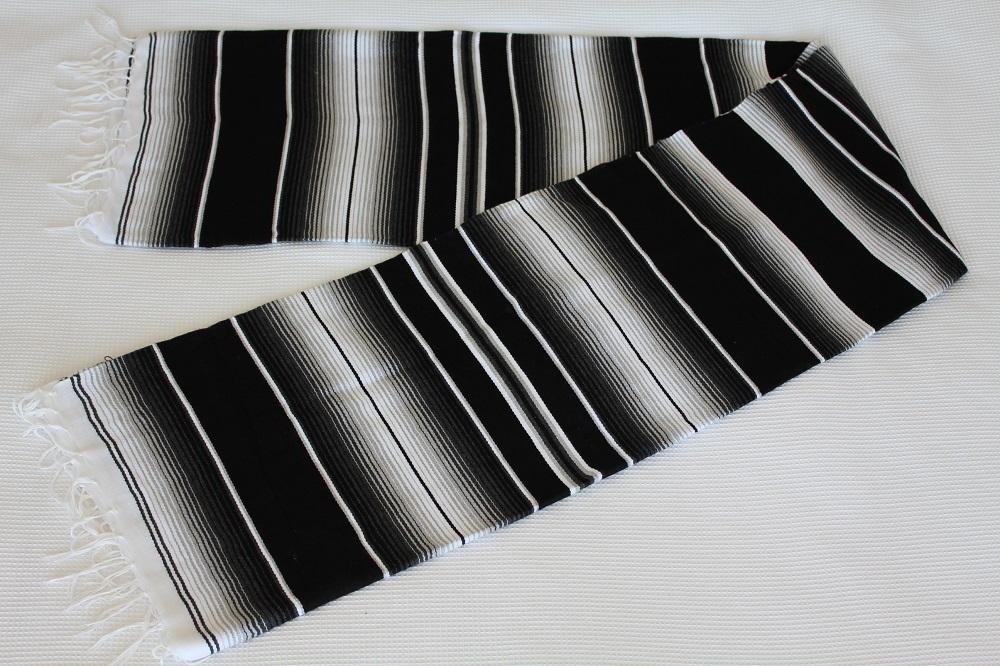 Black Striped Mexican Rug