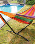 Black tubular steel hammock frame