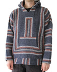 Mexican Baja Hoodie - Grey, blue, brown and white colour palette