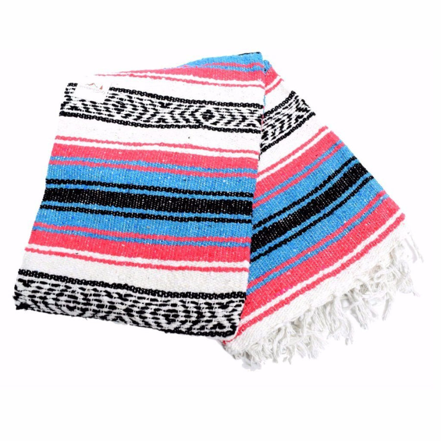 Loose and soft weave striped Mexican blanket