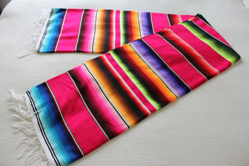 Pink Striped Mexican Blanket