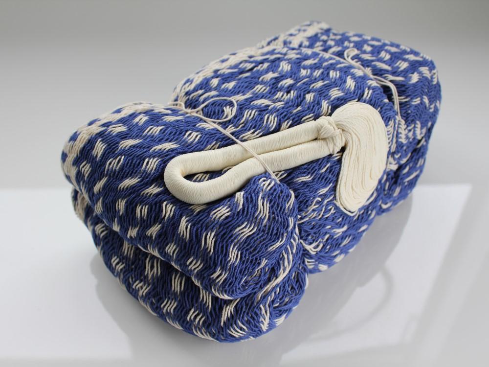 Blue and White Cotton Hammock - Mexican Handwoven