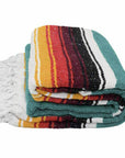 Vivid striped Mexican blanket