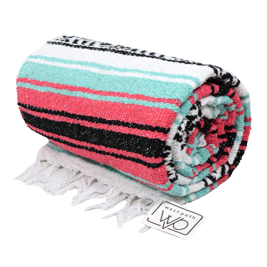 Rolled Mexican blanket