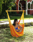 Cotton hammock chair - sunset colours