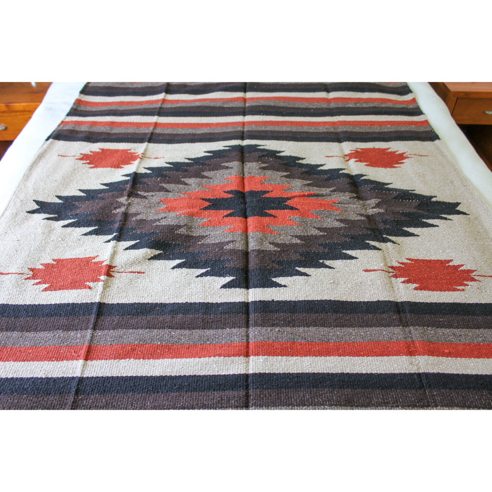 Saltillo Blanket - Mexican Diamond Centre Woven Heavyweight Blanket