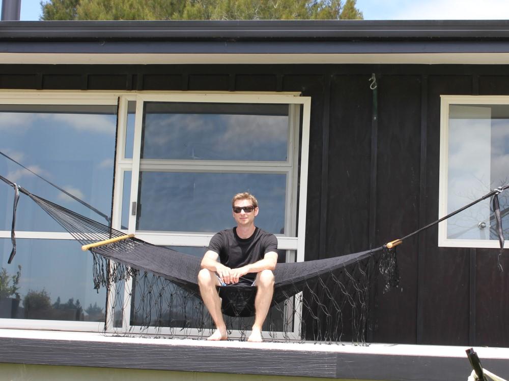 Black Cotton Bar Hammock - Mexican Handmade