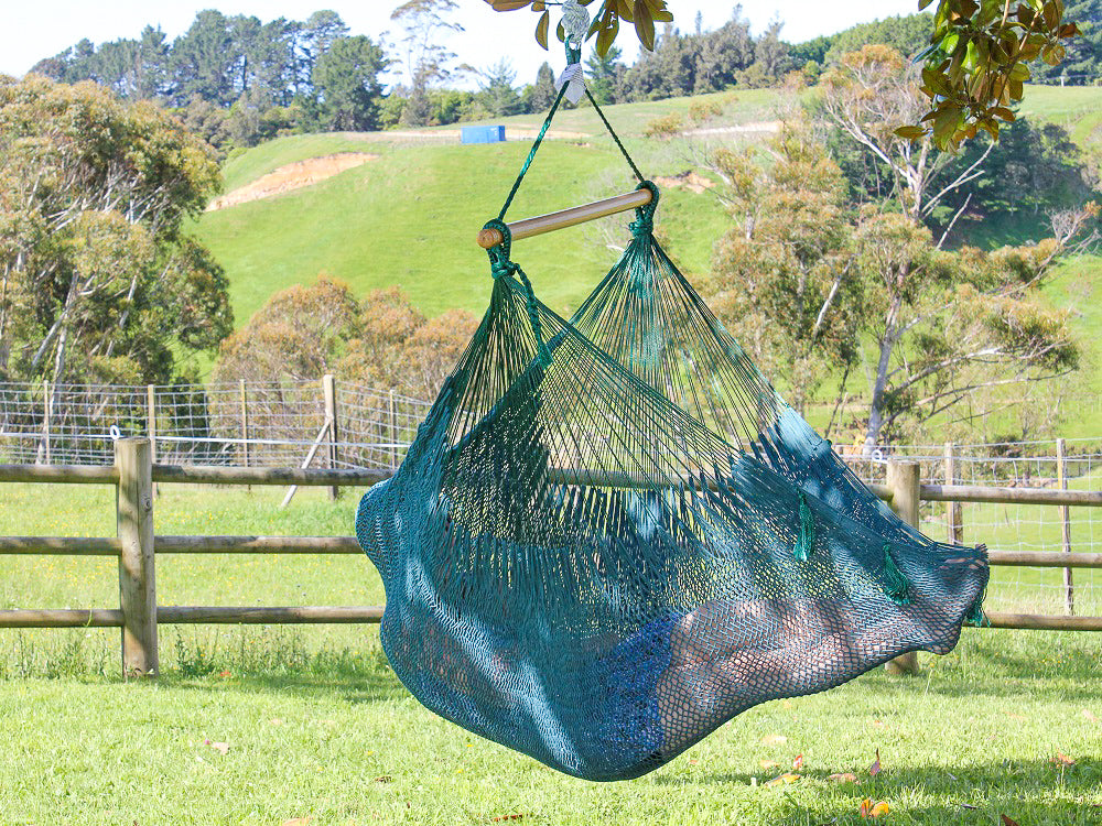Mexican Cotton Hammock Chair Forest Green Free NZ Delivery