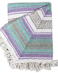 Mexican Throw - Pastel Purple and Green
