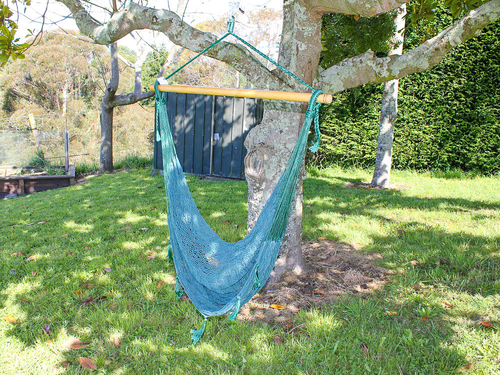 Mexican Cotton Hammock Chair Forest Green Free NZ Delivery