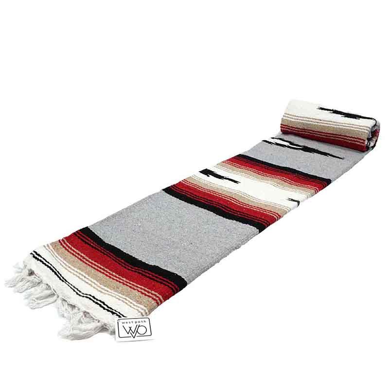 Grey Mexican Saltillo Blanket