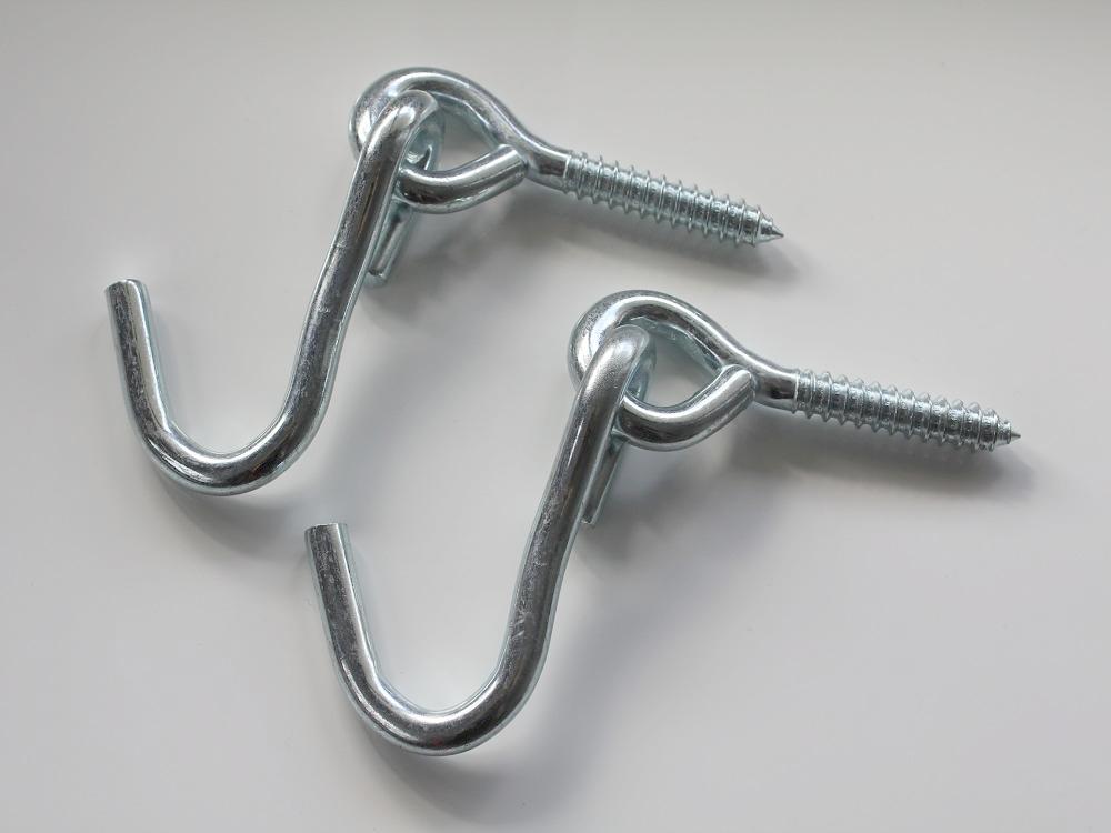 Screw eye and open hook for hammocks
