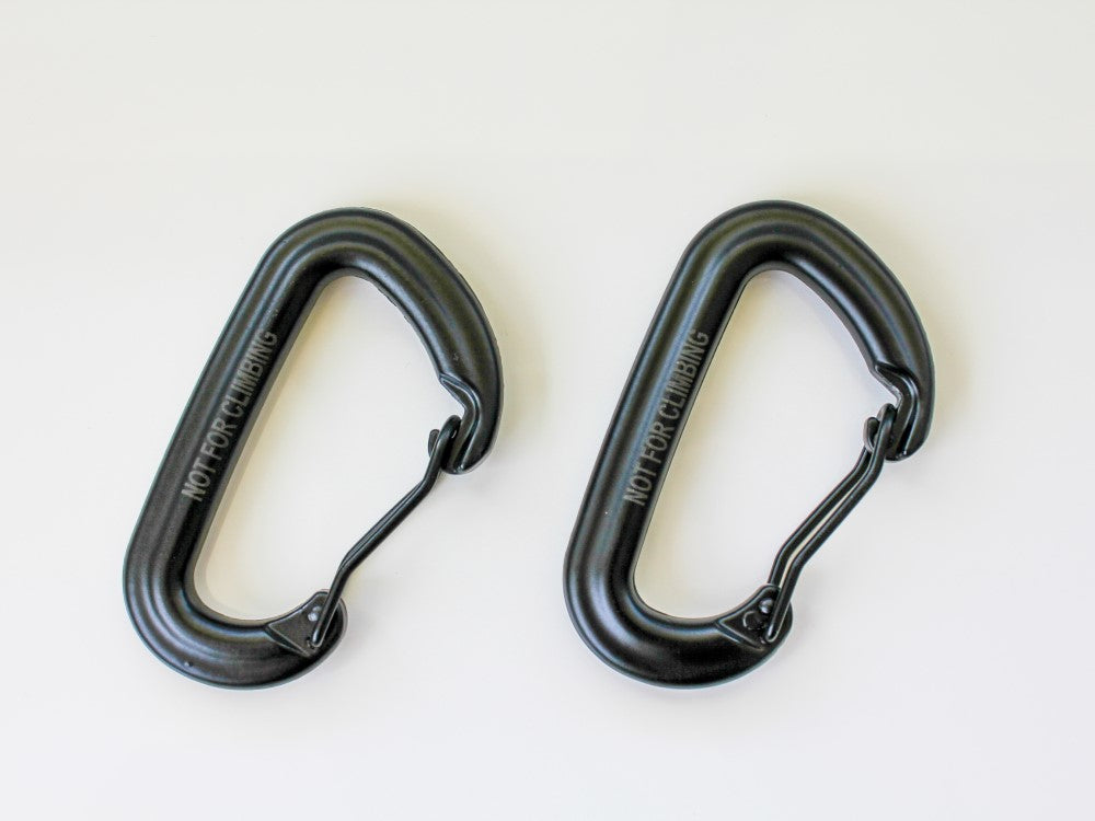 Hammock Carabiner Set Aluminium Black Mexican Hammock Store NZ