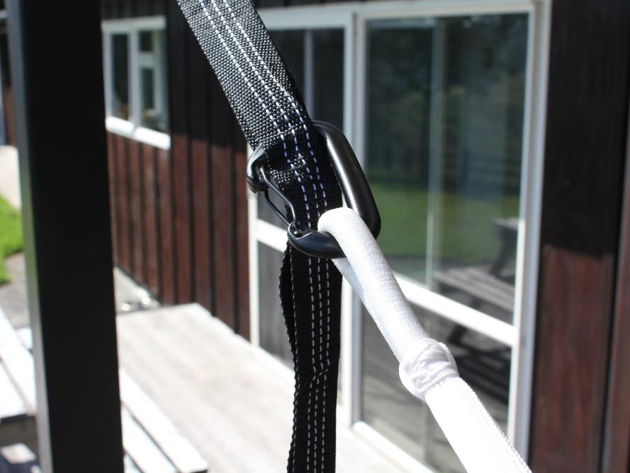 Straps and Carabiners for Hanging a Hammock