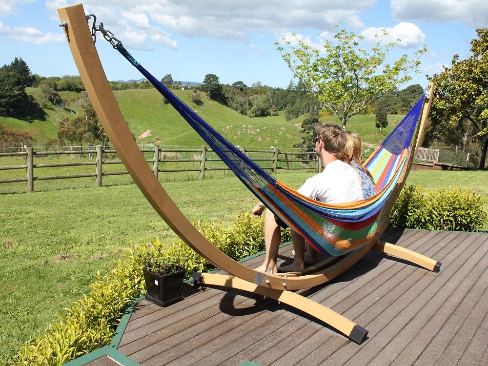 Two person metal hammock stand and Mexican hammock