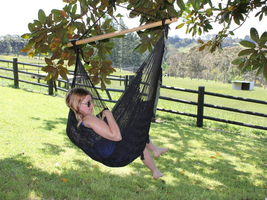 Mexican Chair Hammock - Polyester - Black