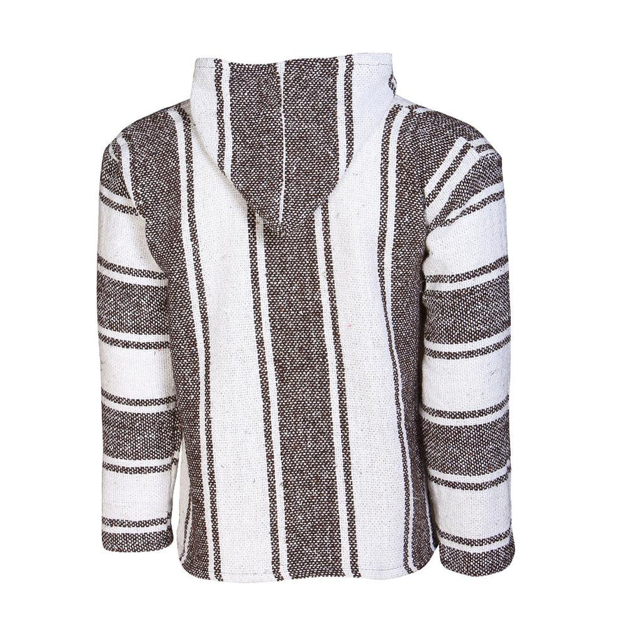 Striped Brown and White Hoodie - Mexican Style
