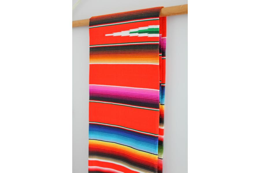 Orange Serape Blanket - Mexican Made