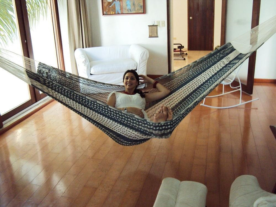 Living room hammock - Mexican woven cotton