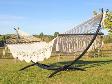King Size Mexican Hammock with Metal Arc Hammock Stand