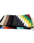 Charcoal and colour striped Mexican blanket
