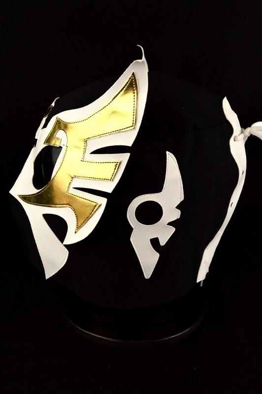 Mask Mexican Wrestling - Black, White, Gold