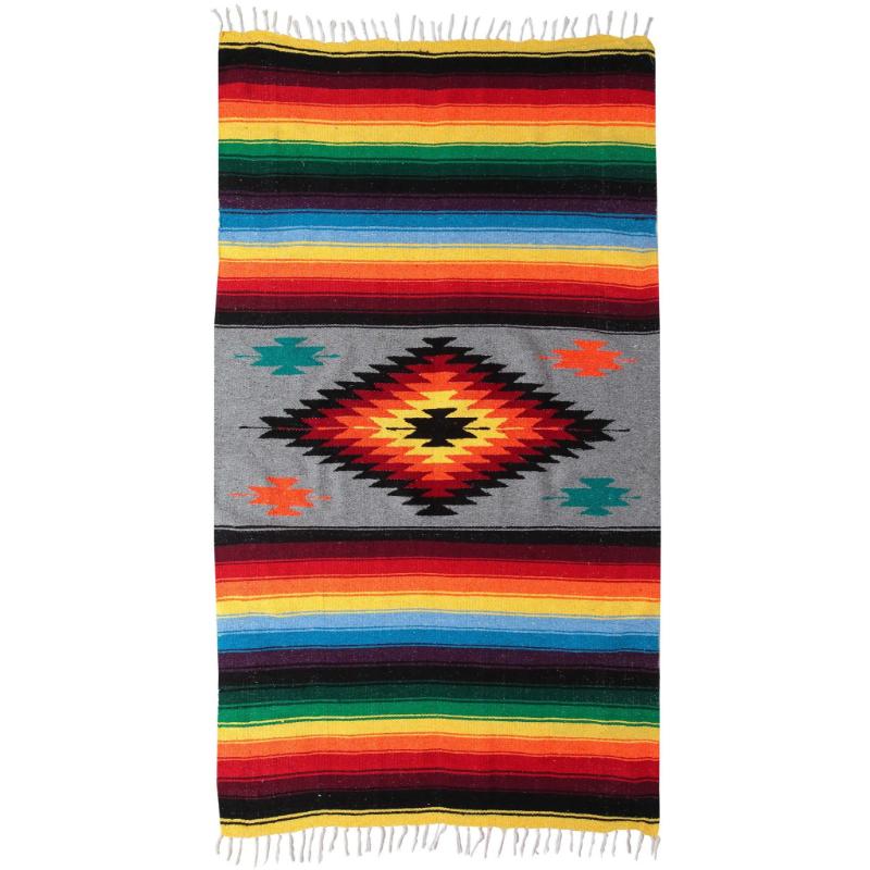 Silver Saltillo Mexican Blanket