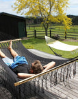 Mexican woven cotton spreader bar hammock