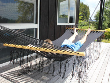 Black Polyester Mexican Hammock