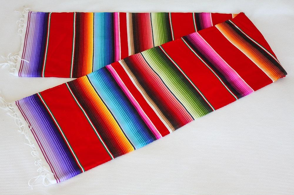 Red Mexican Blanket - Striped Sarape