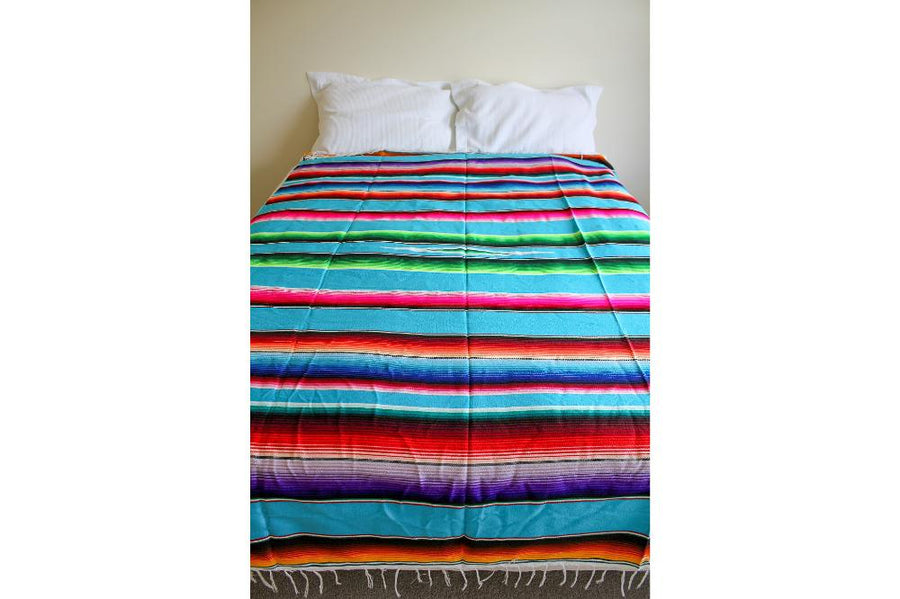 Mexican Blanket on Queen Size Bed